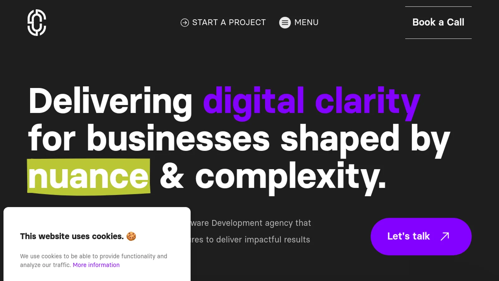 Screenshot of the Cocoon homepage