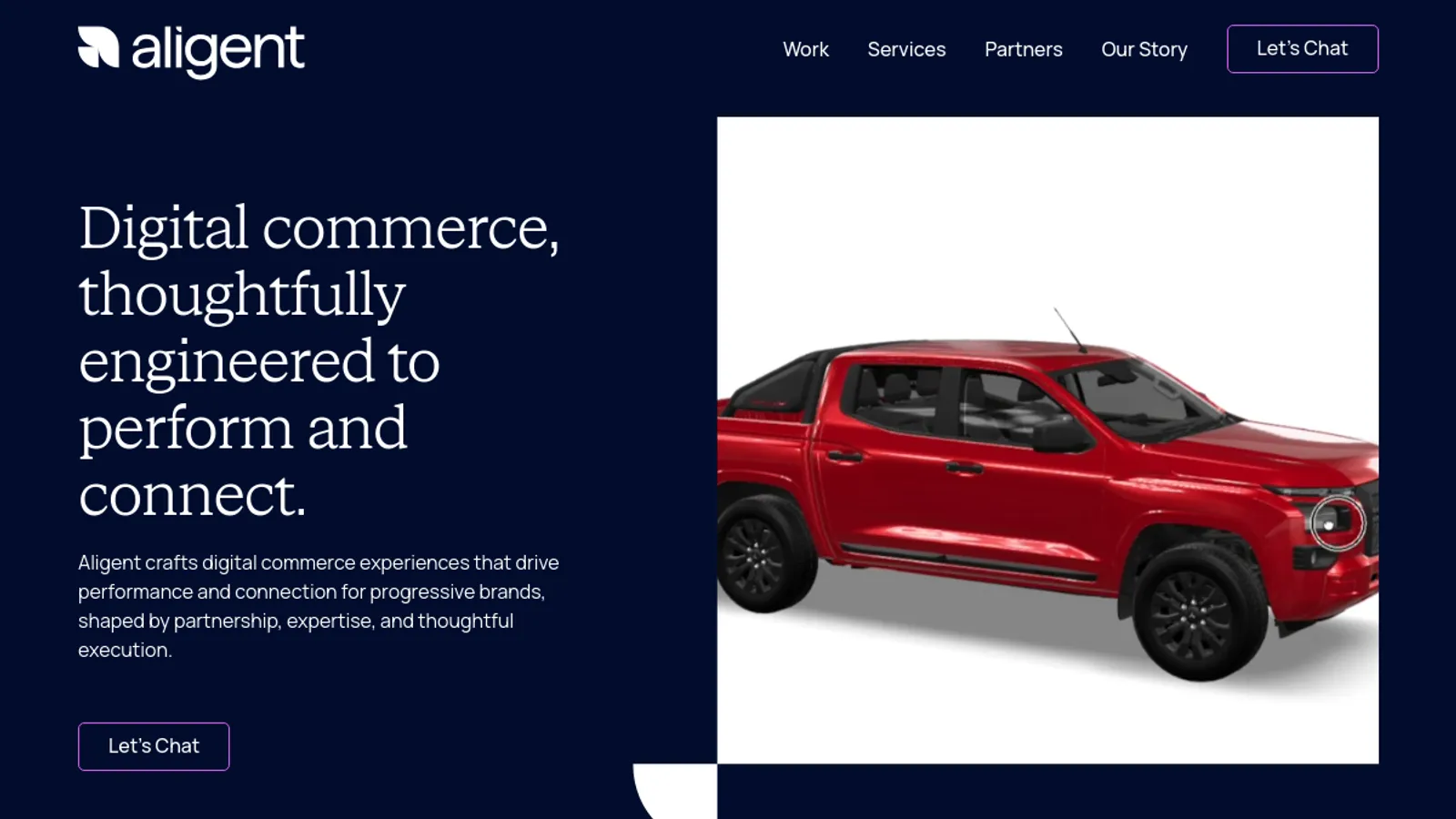 Screenshot of the Aligent homepage