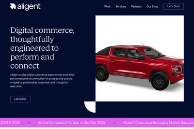 Screenshot of the Aligent homepage
