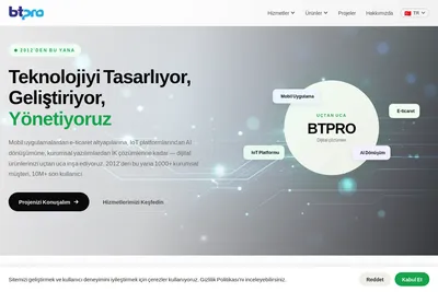 Screenshot of the BTPRO Bilgi Teknolojileri homepage