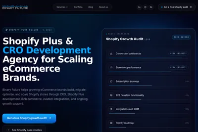 Screenshot of the Binary Future homepage