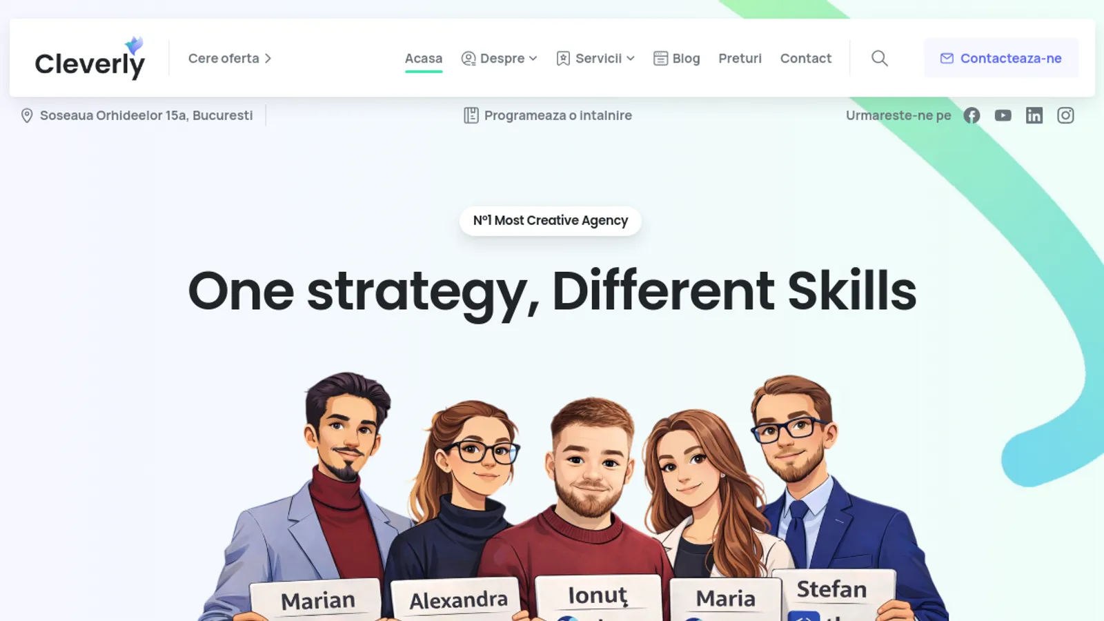 Screenshot of the Cleverly homepage