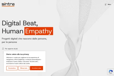 Screenshot of the Sintra homepage