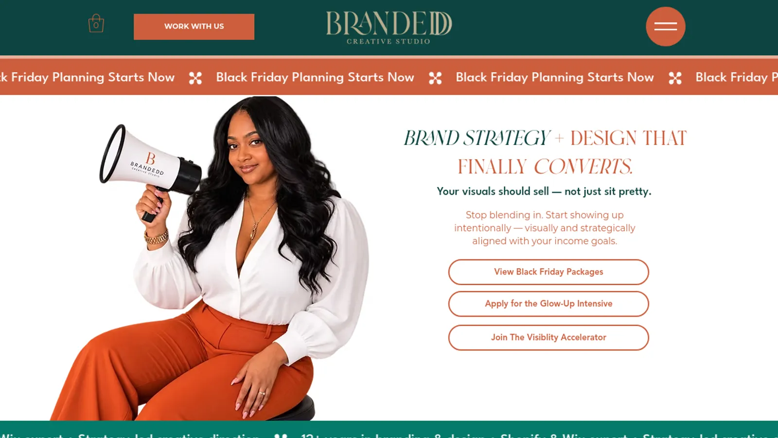 Screenshot of the Brandedd Creative Studio homepage