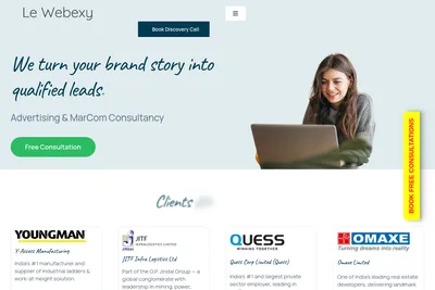 Screenshot of the Le Webexy Private Limited homepage