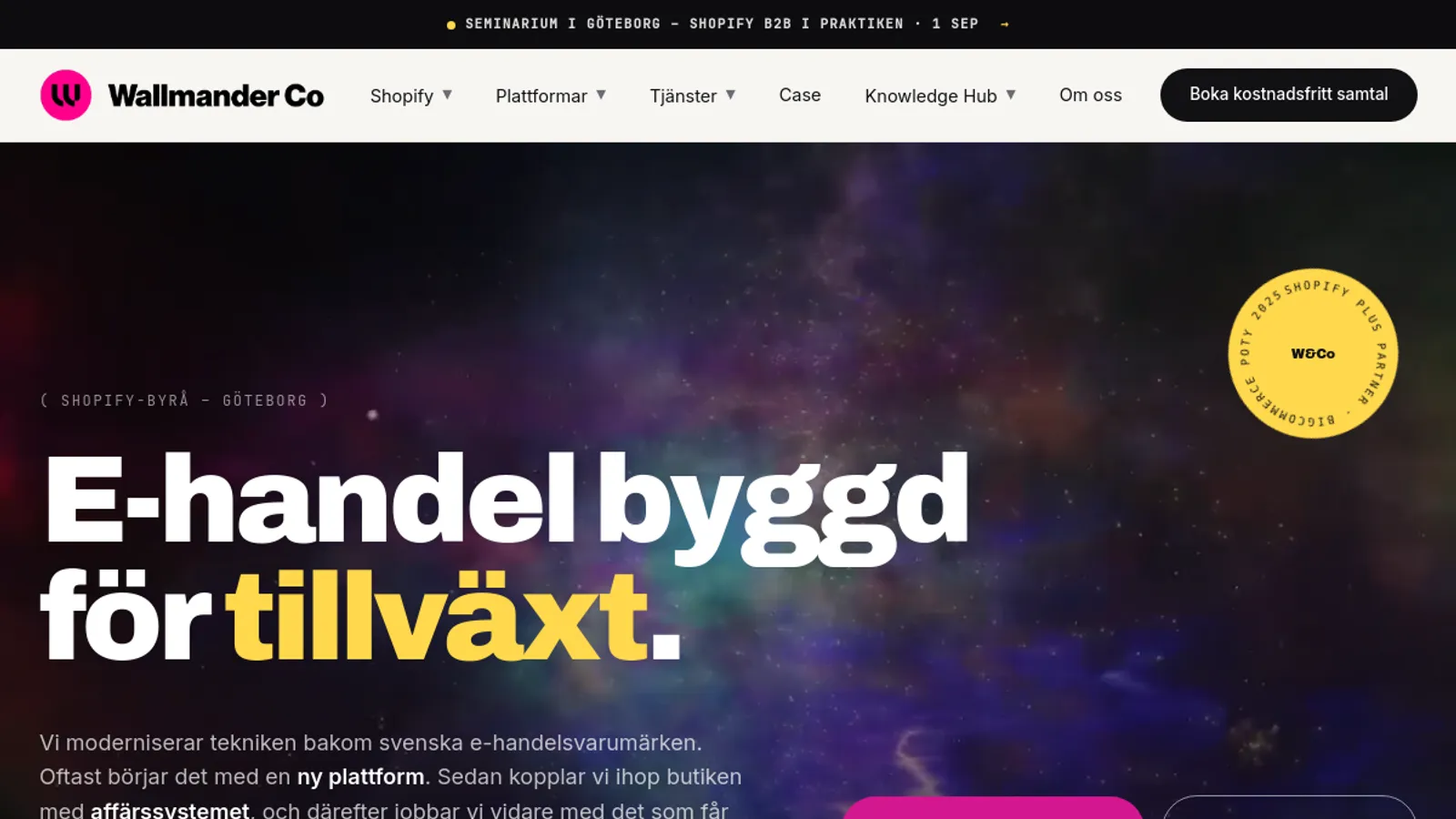 Screenshot of the Wallmander & Co AB homepage