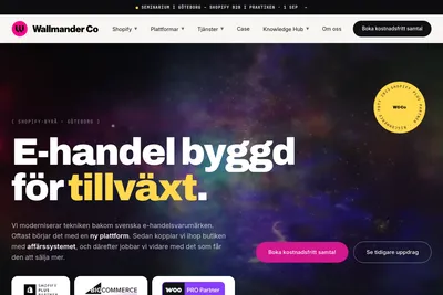 Screenshot of the Wallmander & Co AB homepage