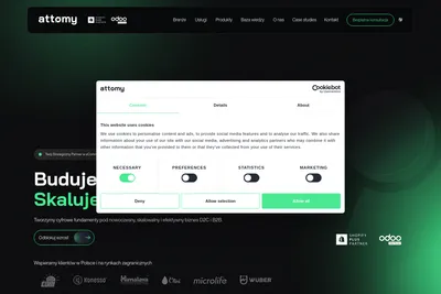 Screenshot of the attomy homepage