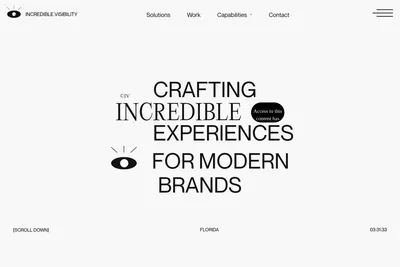 Screenshot of the Incredible Visibility homepage