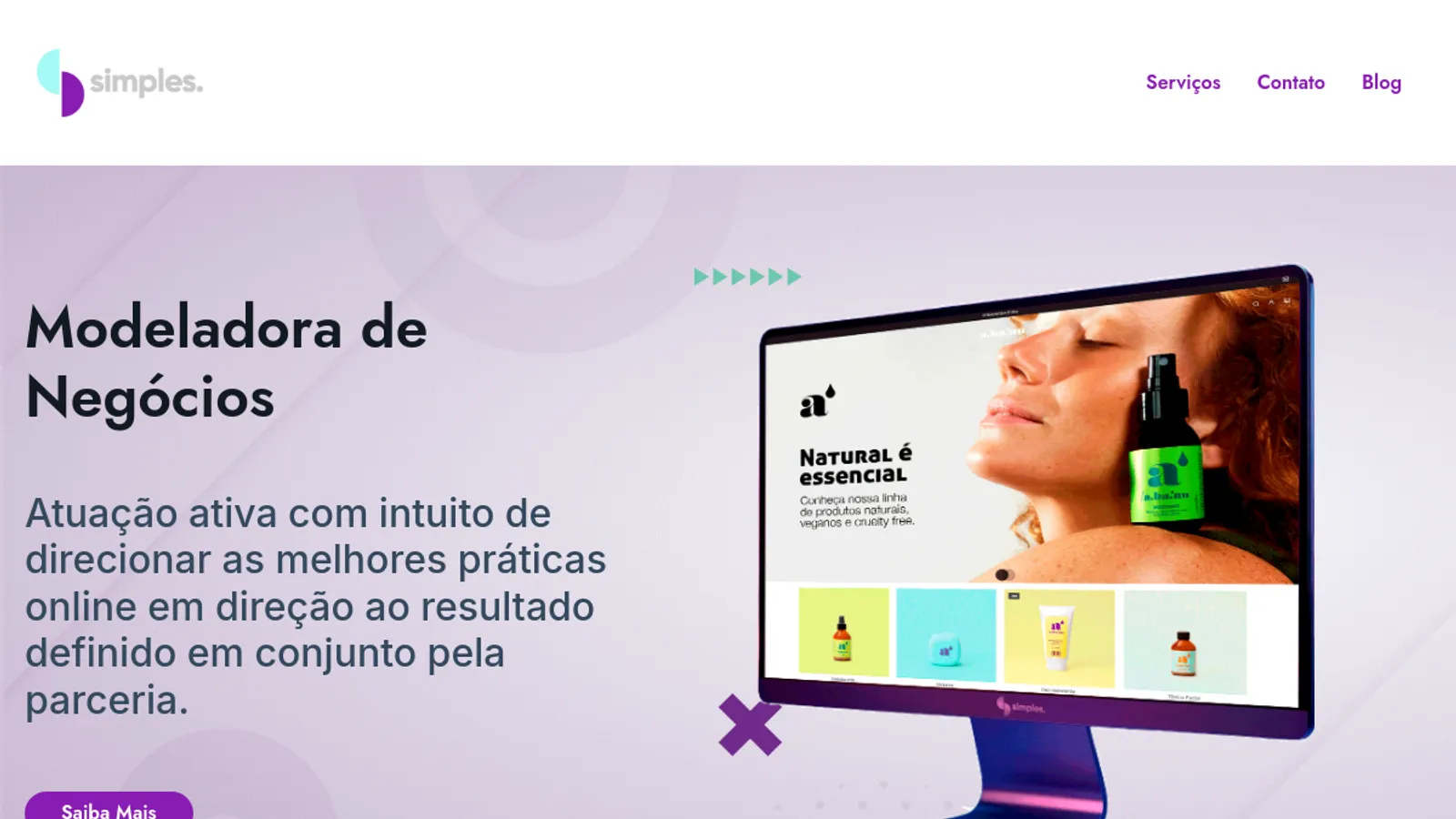 Screenshot of the Simples. homepage