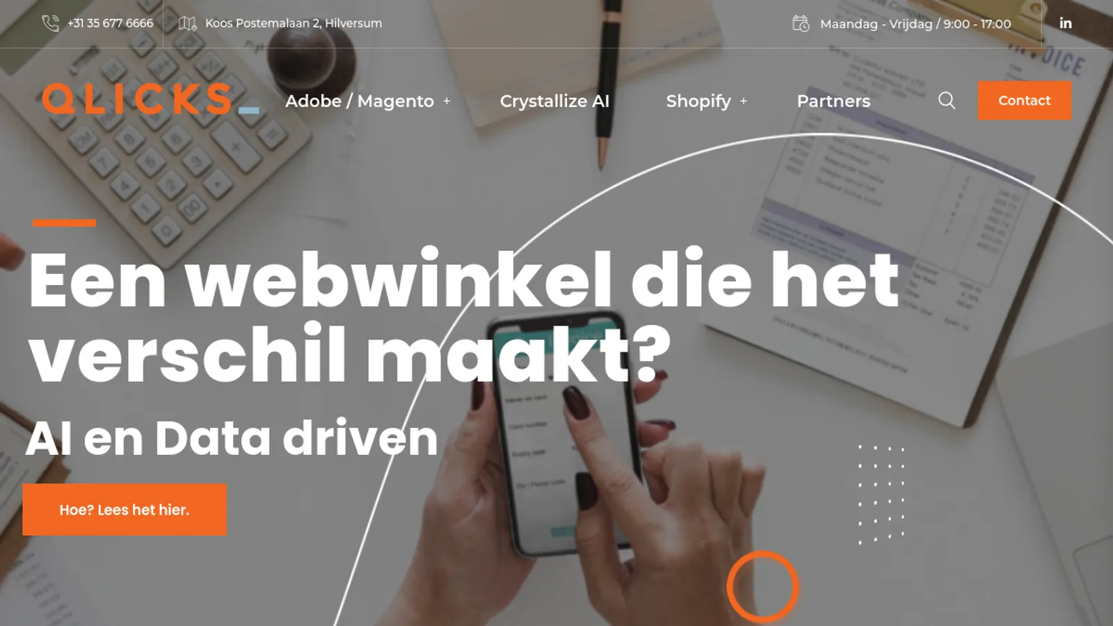 Screenshot of the Qlicks homepage