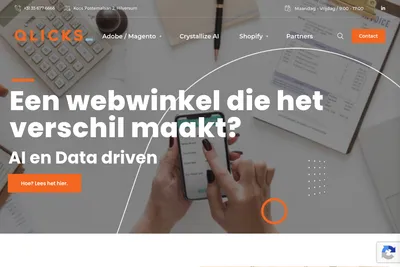 Screenshot of the Qlicks homepage