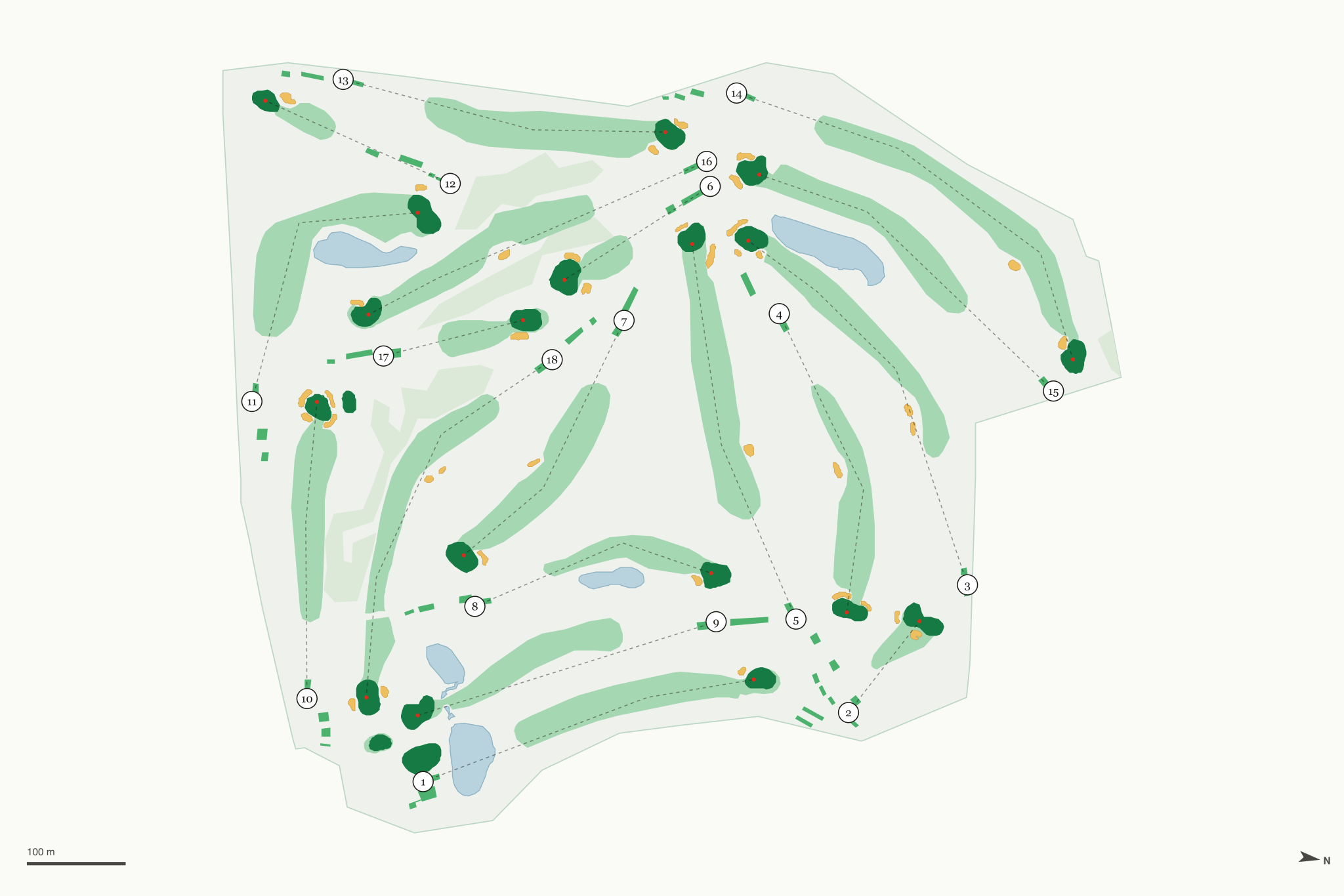 Map of Boundary Oak Golf Course