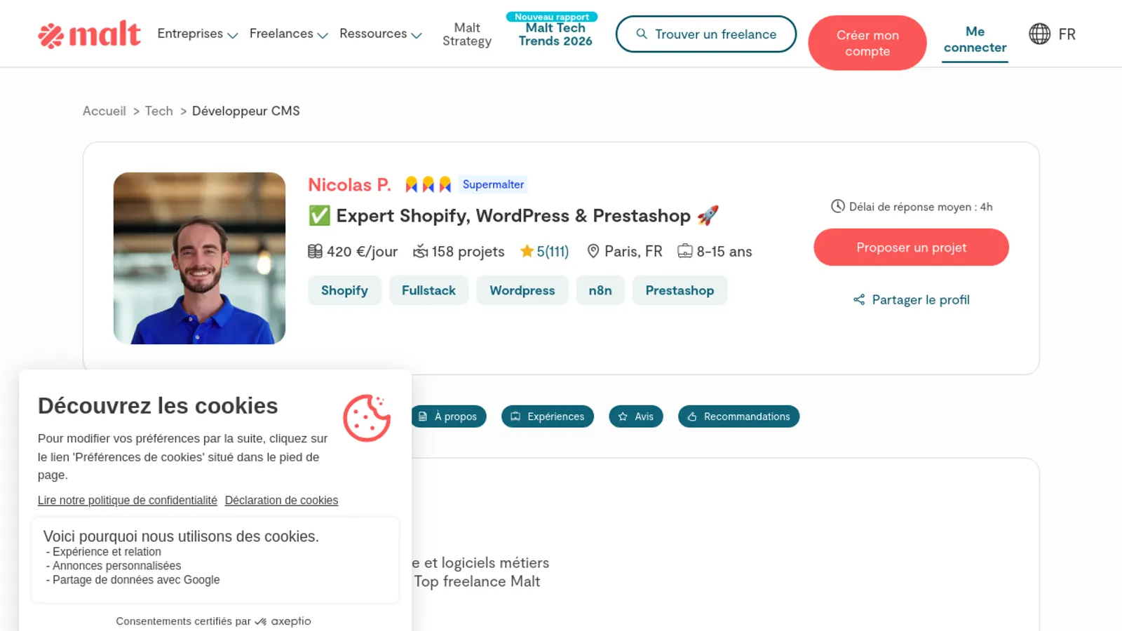 Screenshot of the DigitalUp homepage