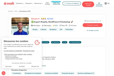 Screenshot of the DigitalUp homepage