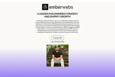 Screenshot of the Ember Webs homepage