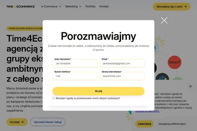 Screenshot of the Time4ecommerce homepage