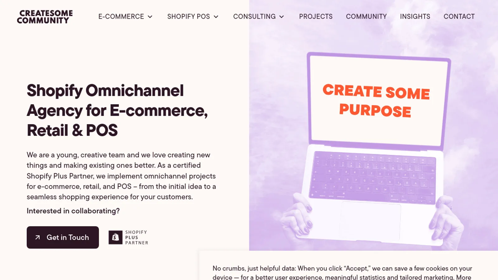 Screenshot of the Createsome Community homepage