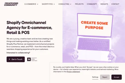 Screenshot of the Createsome Community homepage
