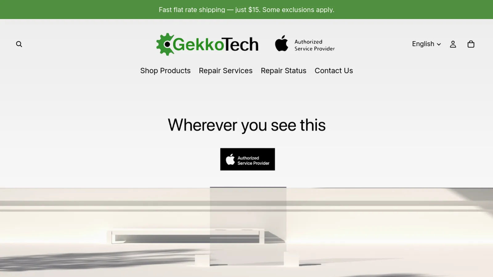 Screenshot of the GekkoTech Computer Services homepage