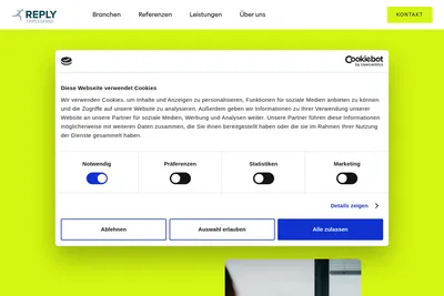 Screenshot of the Triplesense Reply GmbH homepage