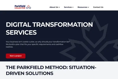 Screenshot of the Parkfield Collective homepage