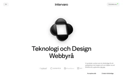 Screenshot of the Intervaro Agency homepage