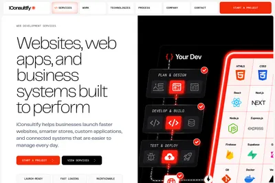 Screenshot of the iConsultify homepage