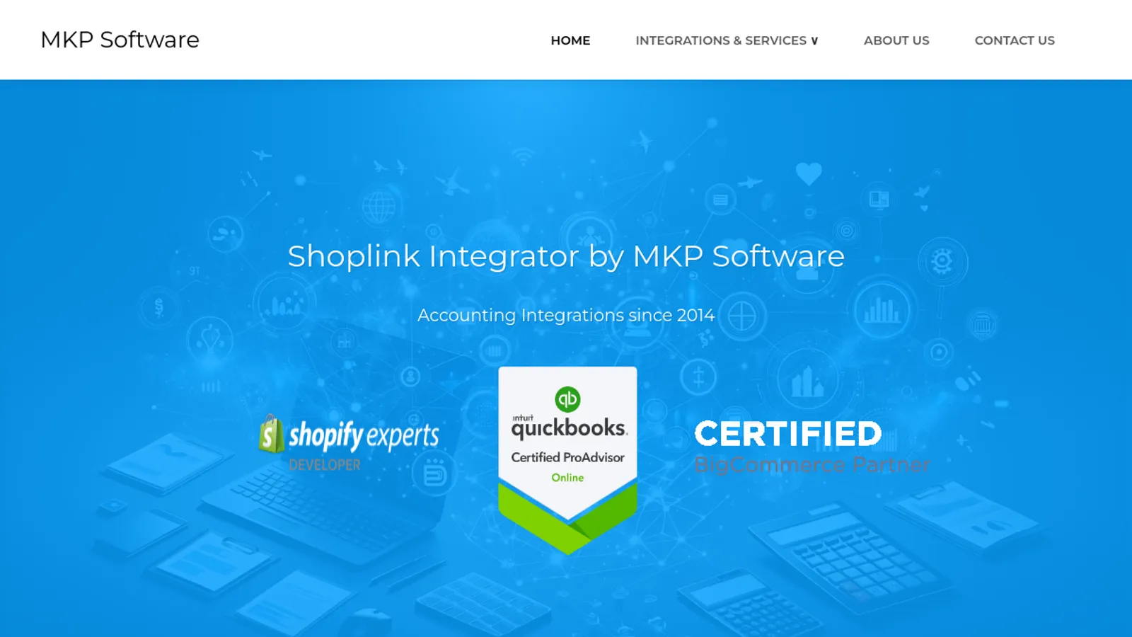 Screenshot of the MKP Software homepage