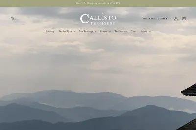 Callisto Tea House website homepage