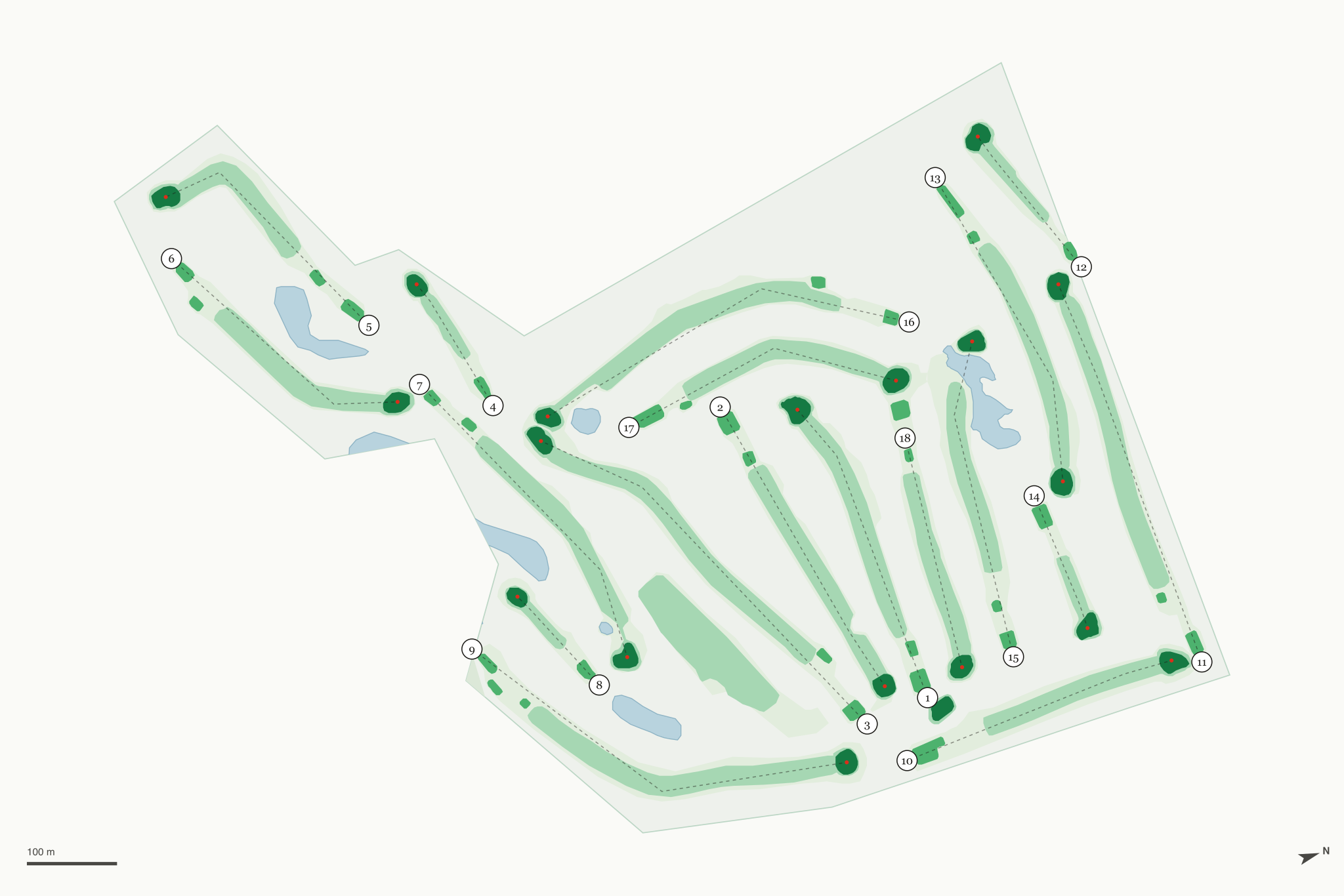 Map of Hidden Greens North Golf Course
