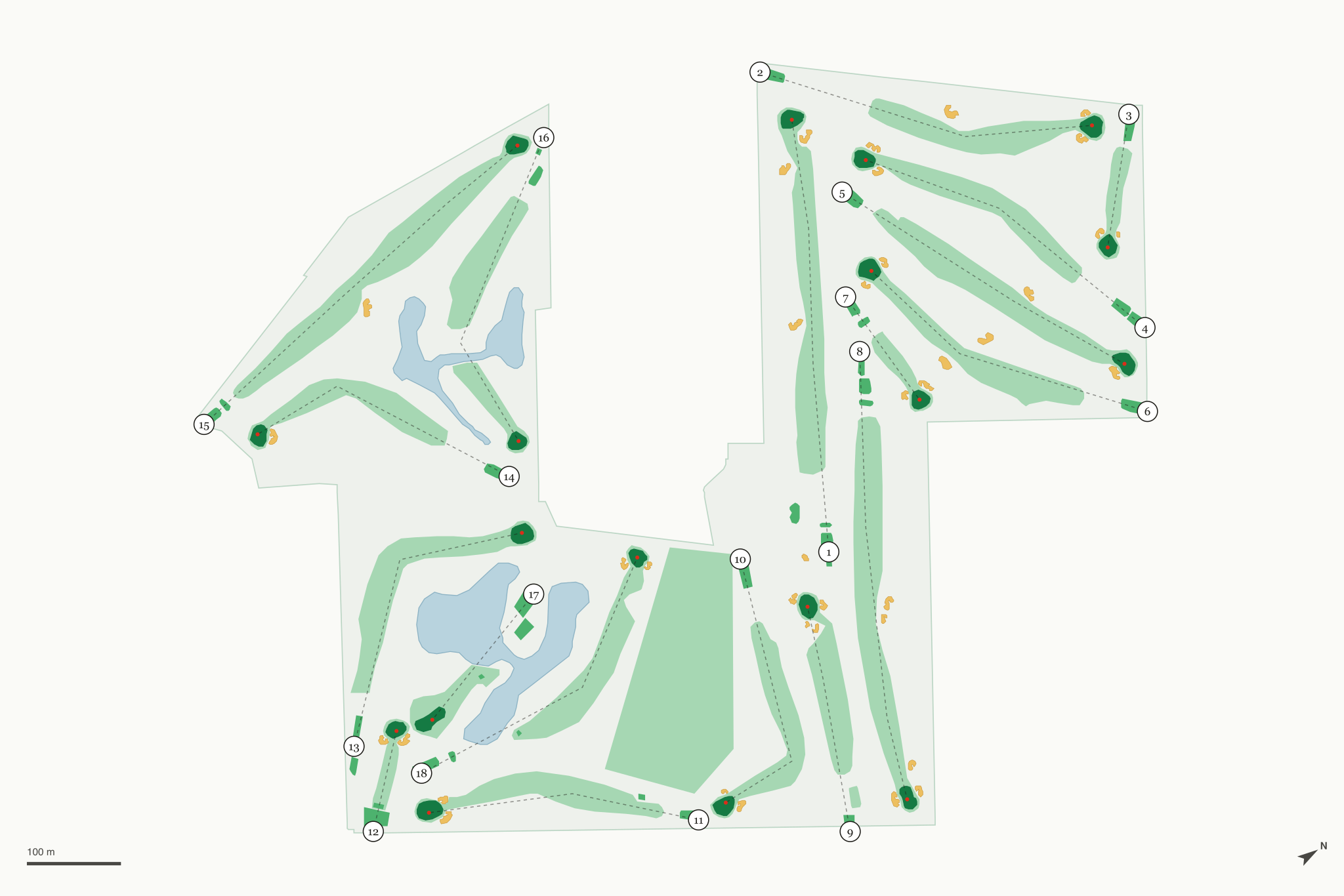 Map of Los Amigos Golf Course