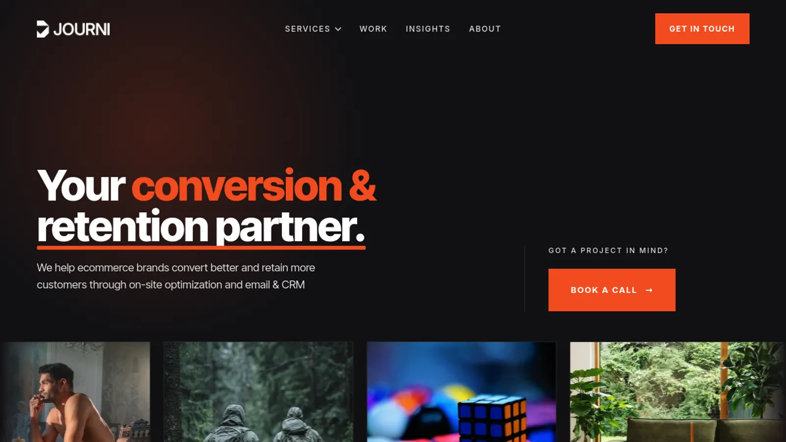 Screenshot of the JOURNI Digital homepage