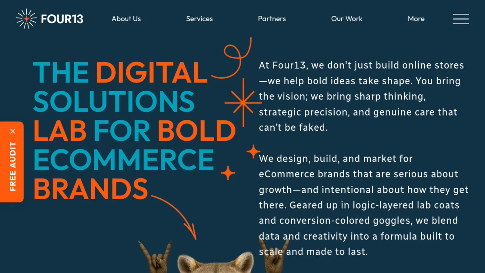 Screenshot of the Four13 Digital homepage