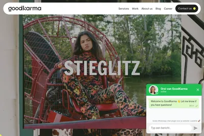 Screenshot of the GoodKarma homepage