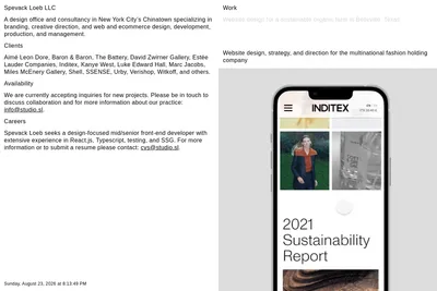 Screenshot of the Spevack Loeb homepage