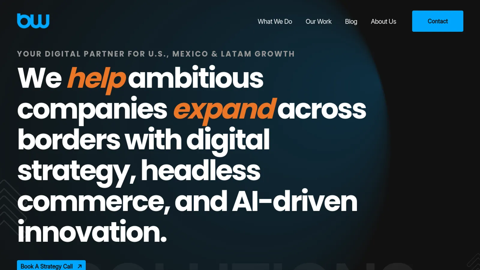 Screenshot of the BrainWave Digital homepage