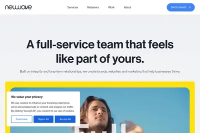Screenshot of the Newwave Agency homepage