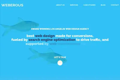 Screenshot of the Weberous Web Design homepage
