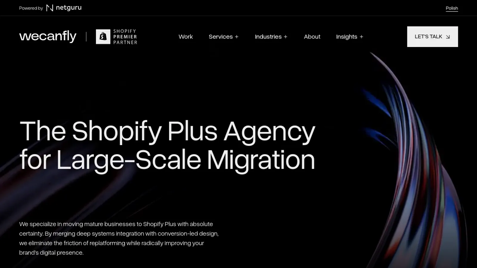 Screenshot of the wecanfly homepage