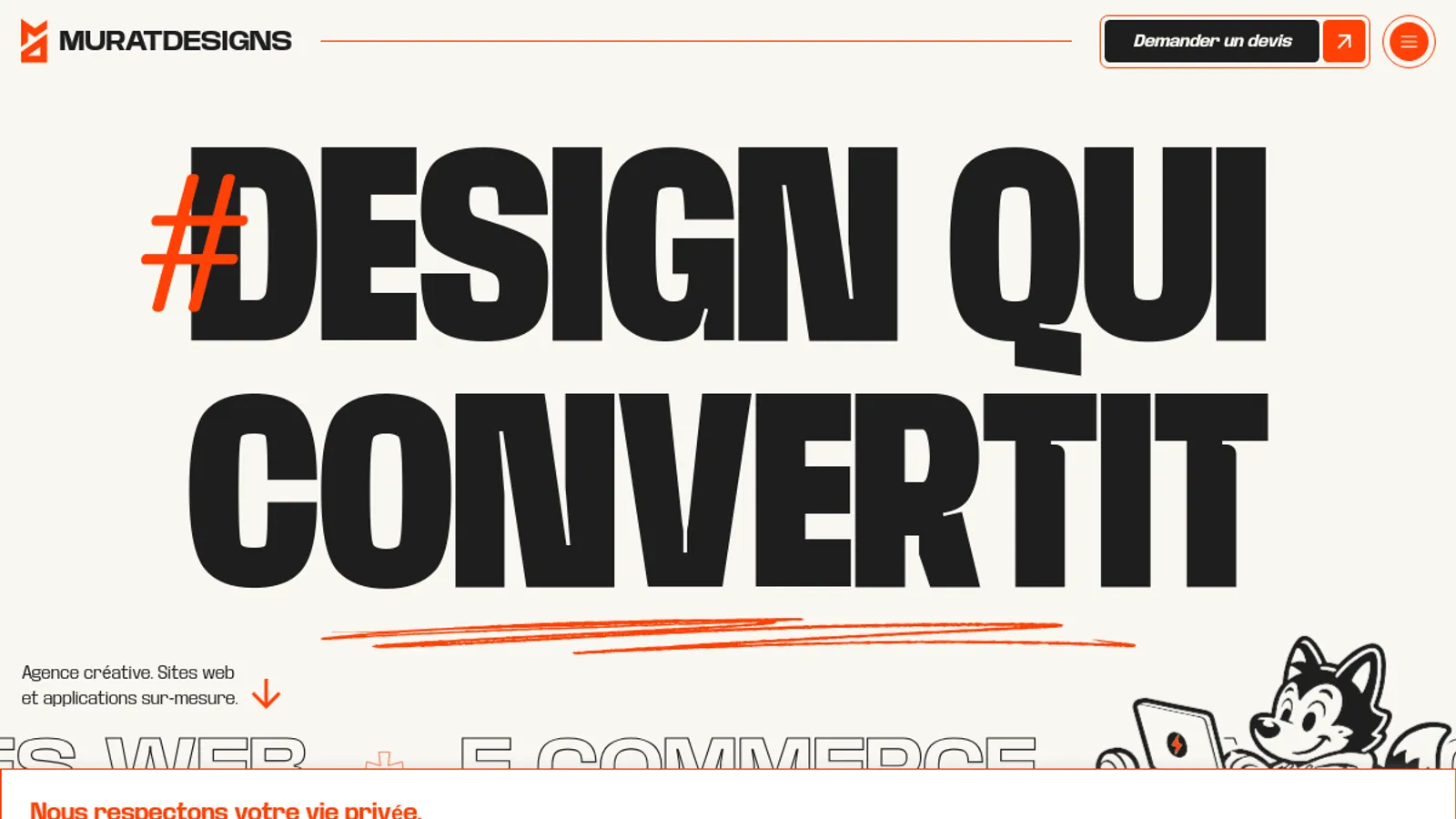 Screenshot of the MuratDesigns homepage