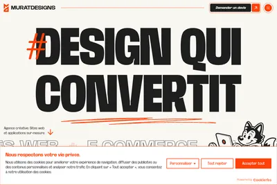 Screenshot of the MuratDesigns homepage