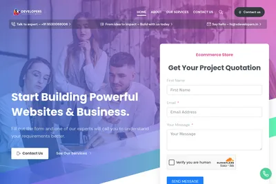 Screenshot of the X Developers Digital Web Studio homepage