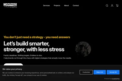 Screenshot of the Moonrise Agency homepage