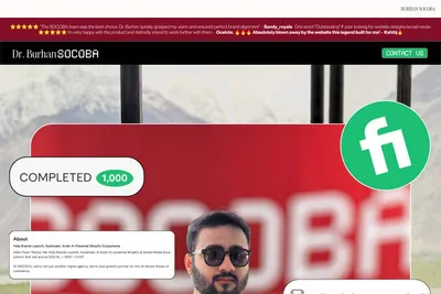 Screenshot of the SOCOBA - Design, Development, Automation & CRO Specialists homepage
