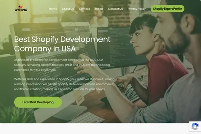 Screenshot of the Cynvio homepage