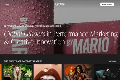 Screenshot of the Levitate Foundry homepage