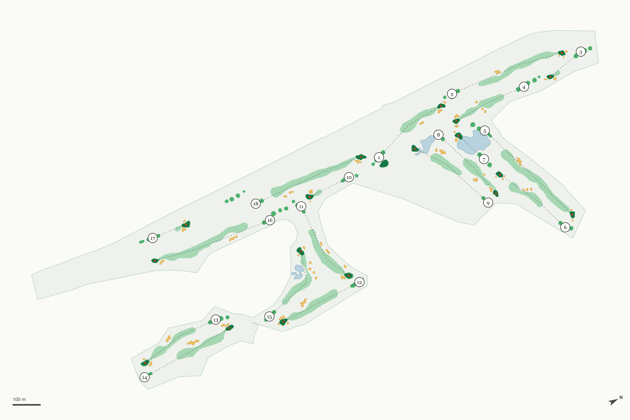 Map of Twin Oaks Golf Course