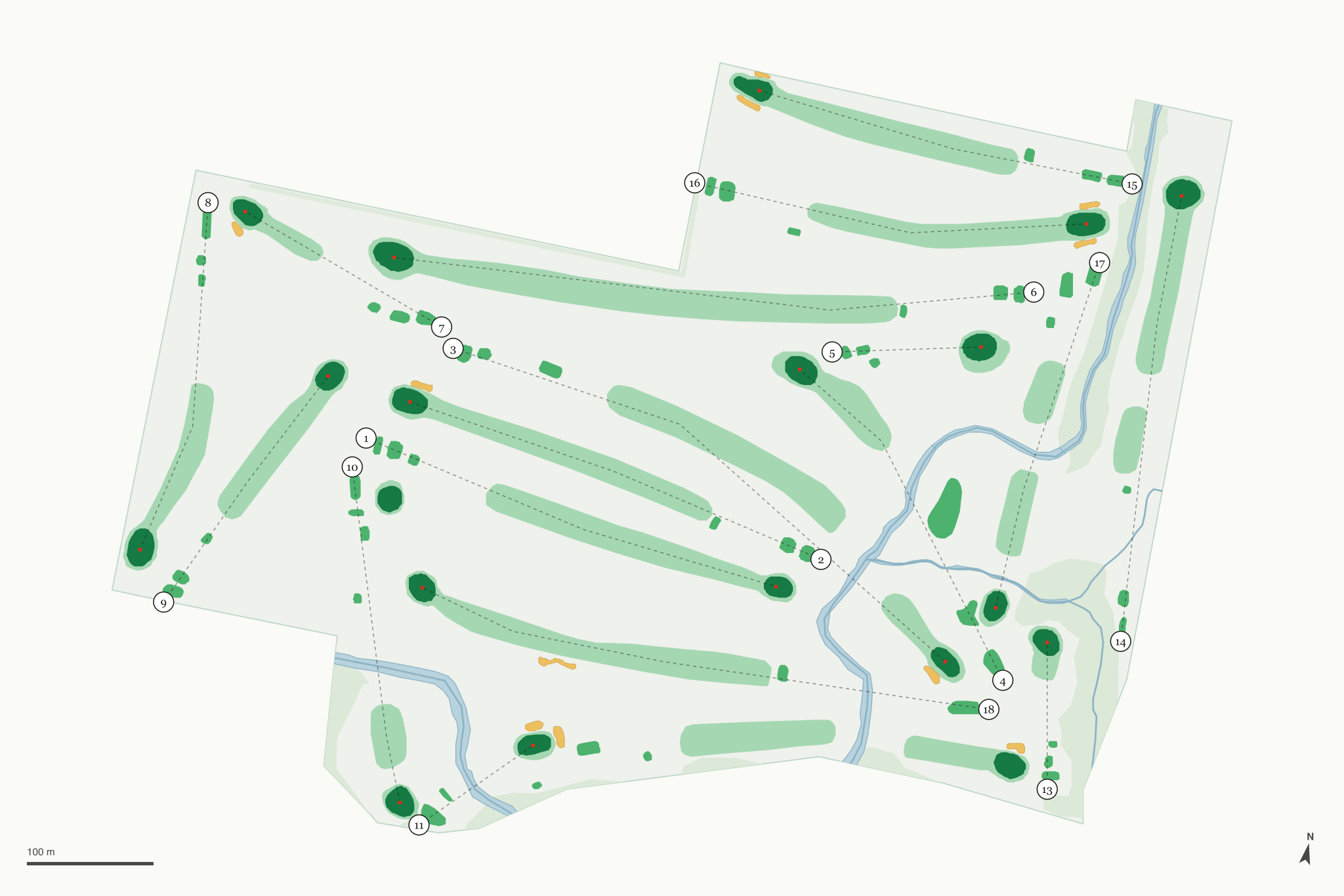 Map of Pleasant Run Golf Course