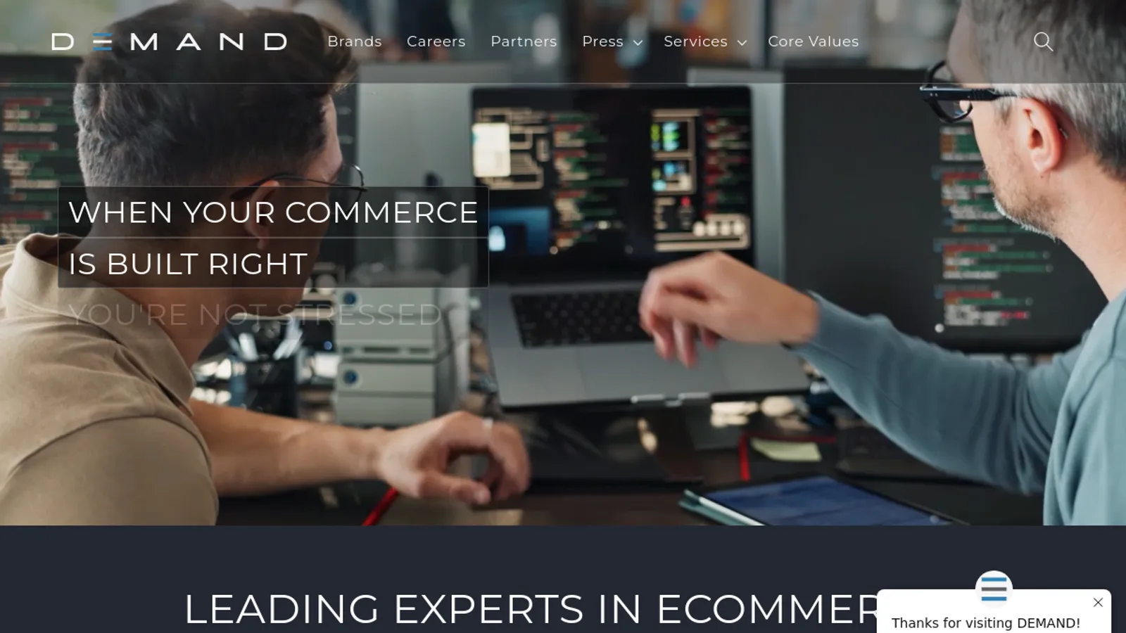 Screenshot of the DemandPDX homepage